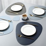 Placemat Table Mat Tableware Pad Pu Leather Waterproof Heat Insu Beige