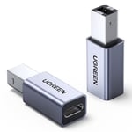 Ugreen USB-C til USB-B-adapter - Grå