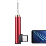 DTJ ADT Type-C Male to 3.5mm Female L-type Stereo Audio Headphone Jack Adapter(Black) (Color : Red)