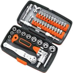 1X(38-In-1 Ratchet Screwdriver Wrench Set Machine Knob Multi-Directional N9H3)