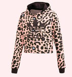Girls Adidas Originals Lz Leopard Print Cropped Hoody Ages 7-14 Rrp £35