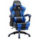Helloshop26 - Fauteuil gamer chaise gaming siège de bureau ergonomique repose-pieds télescopique dossier réglable de 90° à 135° accoudoirs