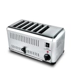 Commercial Toaster 6 Slice Stainless Steel Toaster Bread Heating Machine with 5 Baking Modes and 3 Toast Baking 1500W Toaster Oven with Timer, Easy to Clean