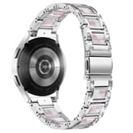 Samsung Galaxy Watch 6 Classic 47mm Armband i metall med fina stenar, Silver Pearl