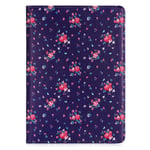 32nd Floral Series - Design PU Leather 360 Folio Case Cover with Stand for Apple iPad 10.2" 7th Gen (2019), 8th Gen (2020) and 9th Gen (2021) & iPad Pro 2 10.5" (2017) - Vintage Rose Indigo