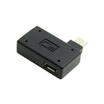 Cablecc Adaptateur hôte Micro USB 2.0 OTG coudé à 90 degrés avec Alimentation USB pour Galaxy S3 S4 S5 Note2 Note3 téléphone Portable et Tablette