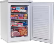 "55cm Wide White Under Counter Freezer with Reversible Door and 4 Drawers"