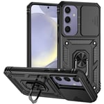 SKALO Samsung S24 FE Armor Hybrid Metallring Kameraslider - Svart Svart