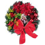 Christmas Wreath with Lights Hanging Ornaments Front Door Wall Decorations  J8W3