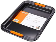 Le Creuset Non-Stick Carbon Steel Small Rectangular Baking Tray, 32.2 x 24 x 2.58 cm, Matte Black, 94103433000000