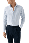 Eton Linne Twill-skjorta Slim Fit Blå