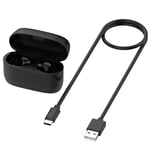 Docka för Jabra Elite 5 Earbuds Laddningsfack Laddningskabel Svart