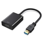 Cablelera Adaptateur USB vers HDMI, USB 3.0/2.0 vers HDMI Audio Vidéo Vidéo HD 1080P Convertisseur pour PC, Ordinateur Portable HDTV Compatible avec Windows XP/10/8/7 (NO Mac & Vista), Small