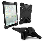 E-Volve A12_41 Rugged Universal Silicone Tablet case & Stand for 8.9"-12" inch tablets inc (iPad Air / Pro / Samsung Galaxy Tab E 9.6 / A 9.7 / Tab A 10.1 T580 P580 / Tab S / Tab 3 & 4) - Black