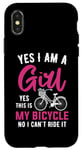 Coque pour iPhone X/XS Oui je suis une fille Oui c'est mon vélo Non je ne peux pas le conduire