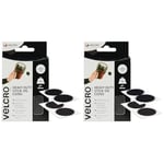 VELCRO Brand, Heavy Duty Stick on Coins, Industrial Strength Hook & Loop Self Adhesive Sticky Coins Perfect for Room Décor & Home, Office, Garage Use, Black, 45mm x 45mm, Set of 6 (Pack of 2)