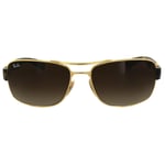 Rectangle Gold Brown Gradient Sunglasses