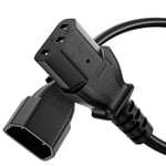 conecto Câble d'alimentation pour appareils à Froid - Rallonge 3 Broches - 1,0 m - Connecteur C13 Femelle vers fiche d'alimentation C14 - Câble d'alimentation pour Moniteur et imprimante PC - Noir