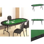 Poker- & spelbord - Living Pokerbord för 10 spelare hopfällbart 206x106x75 cm grön