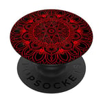 Red Mandala Cool Sacred Geometry Buddhist Pattern Yoga Gift PopSockets PopGrip: Swappable Grip for Phones & Tablets