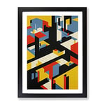 The Abstract Architecture No.1 Framed Print for Living Room Bedroom Home Office Décor, Wall Art Picture Ready to Hang, Black A3 Frame (34 x 46 cm)