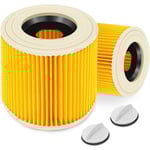 2-pack filterpatroner för Kärcher Premium WD3 WD2 MV2 MV3 WD 3P, WD 3.200, WD 3.500 P, SE 4001, SE 4002, A2054, A2004, A2254, A2604, dammsugare WD2