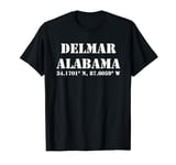 Delmar Alabama Coordinates Souvenir T-Shirt