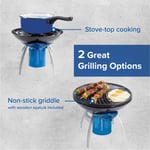 Portable Barbecue with Griddle, Grid and Pan Support | Camping Stove and Grill |