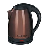 Kamberg - Bouilloire Électrique Inox 18/10-1,8 Litres - 1500 W - Ébullition rapide - Design Compact - sans BPA - Bronze - 0008128