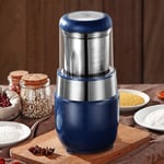 YMXYMM Household Wet And Dry Small Ultrafine Grinder,Electric Coffee Grinder,Flour And Meat Grinder,Spice Grains Mill Grinder With Stainless Steel Blade,Blue