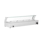 Royal Catering Bain marie - 4 x GN-1/2 behållare Tappkran Glasskydd
