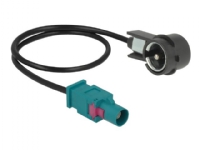 Delock - Antennkabel - FAKRA Z-kontakt (P) till ISO-kontakt (P) vinklad - 30 cm - koaxial - RG-174 - svart