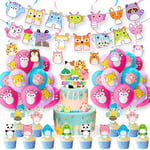 Squishmallow födelsedagsfest dekoration ballong tårta Toppers Set z