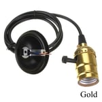 E27 Lamp Holder Pendant Bulb Socket With Switch Light Screw Gold