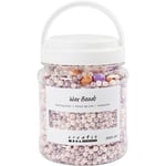 Wax Beads, mother-of-pearl, pastel orange, soft rose, light lilac, 425 g, hole size 1,3-2,5 mm, 700 ml/ 1 tub (977757)