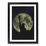 Big Box Art The Statue of Liberty Vol.4 Painting Framed Wall Art Picture Print Ready to Hang, Black A2 (62 x 45 cm)