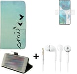 For Motorola Moto G52 protective case + EARPHONES cover bag wallet flipstyle Cas
