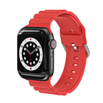 VIGTMO Bracelet Compatible avec Apple Watch Bracelet 38mm 40mm 41mm 42mm 44mm 45mm, Bracelet en Silicone Compatible avec iWatch SE/Series 7 6 5 4 3 2 1, 38mm/40mm/41mm(Rouge)