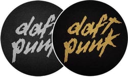 Daft Punk Logo DJ Slipmats (pair, silver and gold logo print)