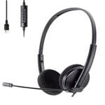 Gaming Headset,Headsets with Microphone,USB PC Headset,2M Long Cable,Noise Cancelling & Audio Controls, PC Headphone for Gaming Skype Call Center Office Computer,Clear Voice,Super Light, Ultra Comfort