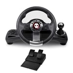 Numskull Pro Racing Wheel 2022 with Pedals and Shifter for Xbox Series X|S, Xbox One, PS4, Nintendo Switch and PC - Realistic Steering Wheel Controller Accessory