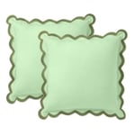 Folkulture Housses de Coussin décoratives pour canapé, 45,7 x 45,7 cm, 100% Coton de Style bohème ou de Jolis oreillers d'extérieur, Housses de Coussin à Fleurs ou jetés de Preppy (Sauge forestière)