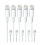 5-pack Lightning Laddare iPhone 13/12/11/Xs/Max/X/8/7/6/5SE
