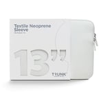Trunk Neopren Sleeve for MacBook og Bærbar PC 13&quot; med Riflet Design (32 x 22,5 x 2 cm) - Moonlight White