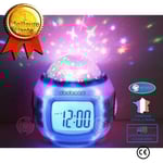 INN Projektor Radio Väckarklocka Star LED LCD Alarm Musik Termometer Pr Cateau Christmas Starry Sky LED Väckarklocka för barn