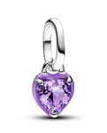 Pandora ME Purple Chakra Heart Mini Dangle Charm Sterling silver Enamel Man-made crystal berlock 793042C04
