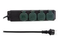 REV - Effektband - AC 250 V - 3500 Watt - utgångskontakter: 4 - 1.4 m sladd - svart, gul