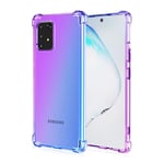 TANYO Case Suitable for Samsung Galaxy S10 Lite, Gradient Color Stylish Ultra-Slim Crystal Clear TPU Phone Case, Military Grade Protection with shock-proof 4 corners. Purple/Blue