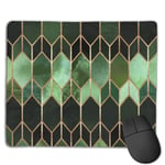 Stained Glass Forest Green Gaming Mouse Pad Non-slip Rubber base Durable Stitched Edges Mousepads Compatible with Laser and Optical Mice for Gaming Office Working