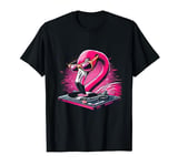 Pink Flamingo DJ Electronic Beats of House Bird Funny Music T-Shirt